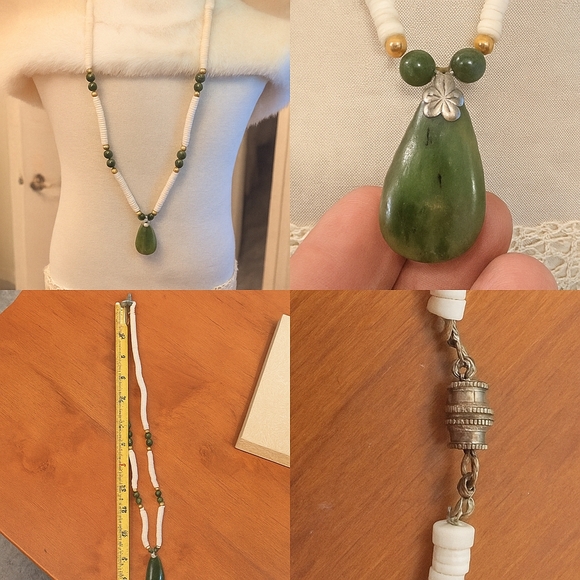 ✨ Vintage 1970 Kyoto Tatsumura Textile “Shikami” Brocade Pouch & Gen Jade Neckla - Picture 5 of 14